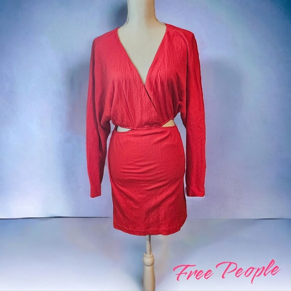 NWT $70 FP Beach Red Stasia Mini Dress- Small - Picture 3 of 9